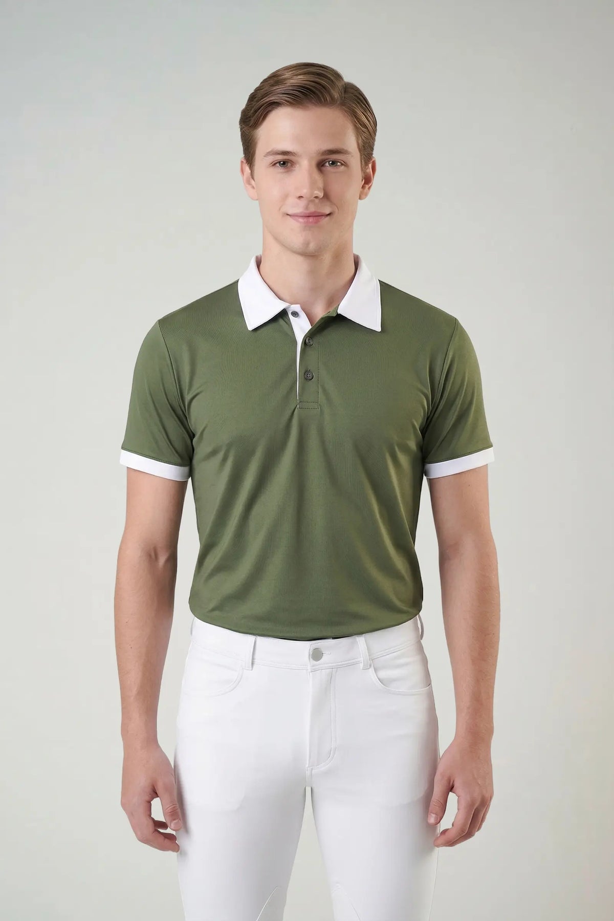 Camsia Polo hipismo masc verde oliva