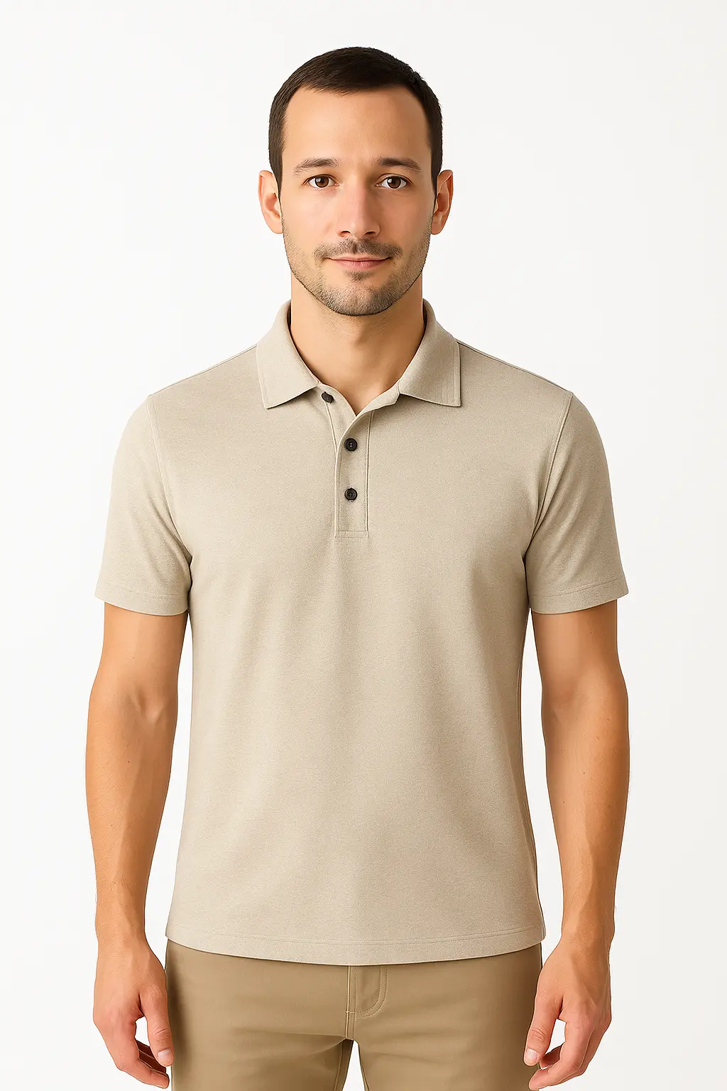 Camisa polo piquet areia