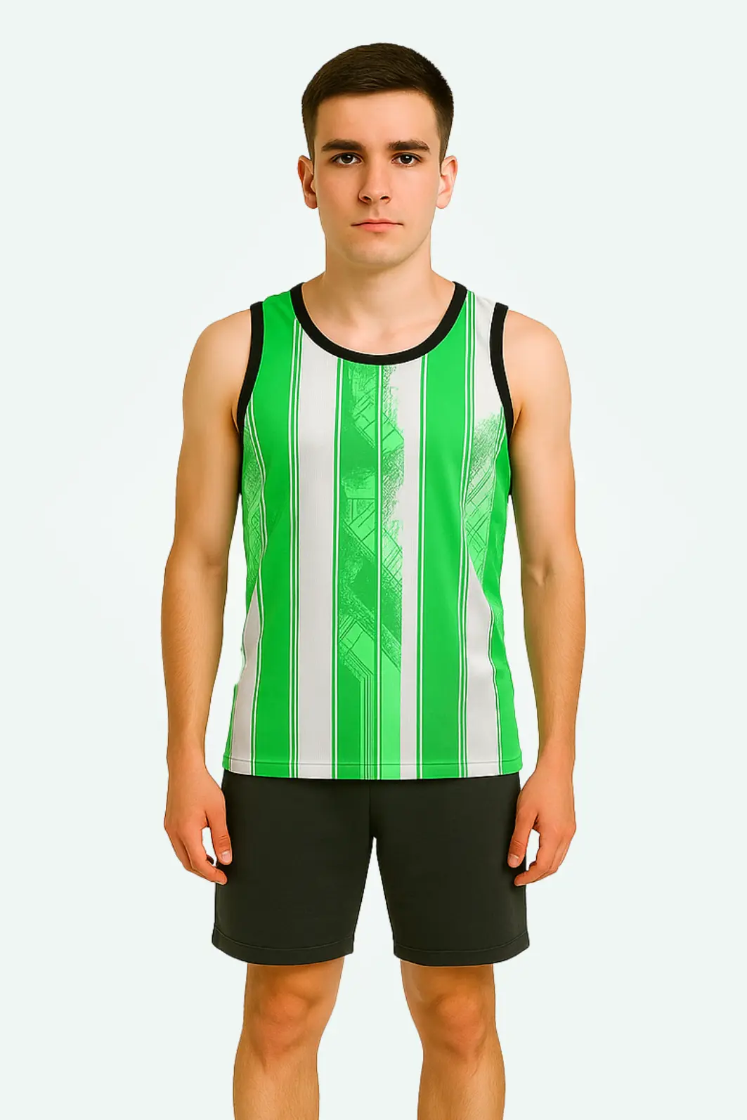 Regata Cavada dry&fit Subliimada Estampa Listra Verde